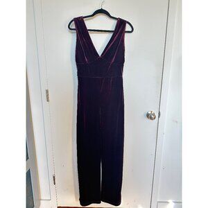 Lulus Burgundy Velvet Jumpsuit